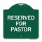 Signmission Designer Series Sign-Reserved for Pastor, Green & White Aluminum Sign, 18" x 18", GW-1818-23186 A-DES-GW-1818-23186 - alternate 1